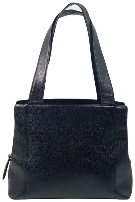 Chanel Zipped Shopping Slim Handbag In Black Caviar Leather Shoulder Bag 