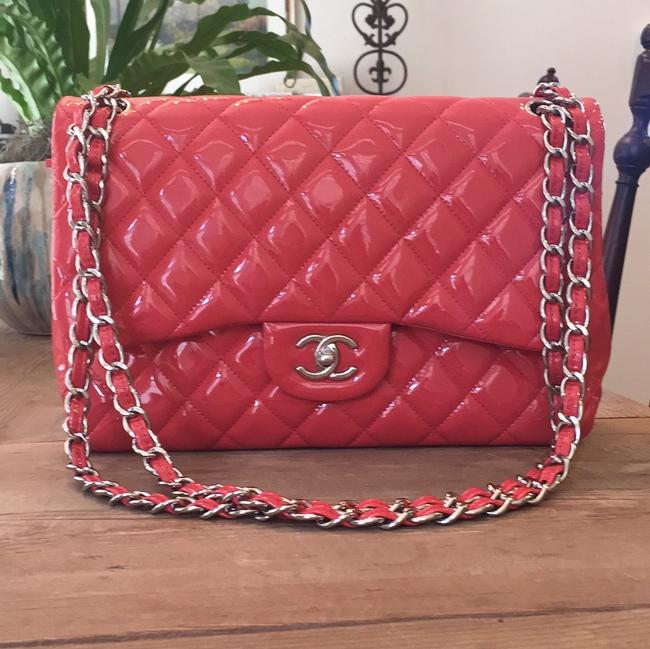 Chanel 16525873 Coral Patent Leather Tote