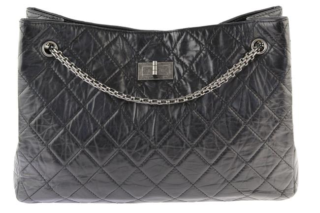 Chanel 2.55 Reissue Shopping Black Leather Tote