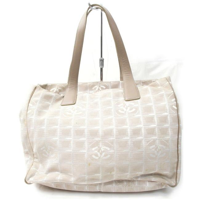 Chanel 872393 New Line Beige Canvas Tote