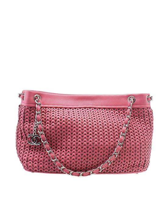 Chanel A28002 Woven Cc 181069 Pink Leather Tote