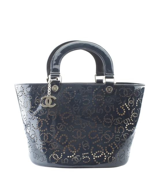 Chanel A31335 Perforate 152518 Blue Patent Leather Tote