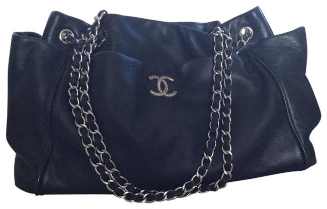 Chanel Accordion Black Soft Leather Tote