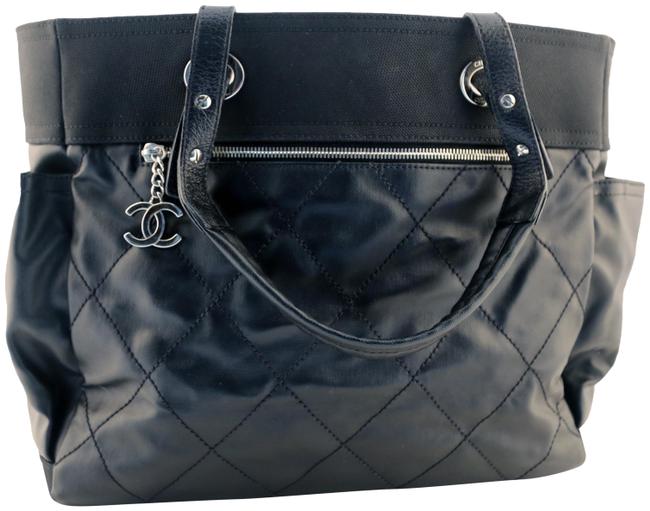 Chanel Biarritz Bag XL Black Canvas Tote