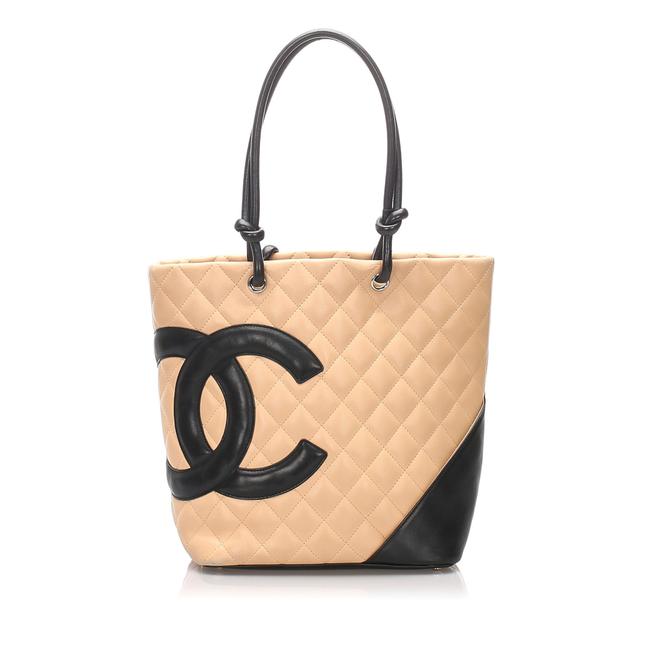 Chanel Bag Cambon Ligne Brown Lambskin Leather Tote