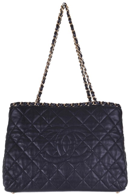 Chanel Bag Chain Me Quilted Lambskin Purse Black Leather Tote