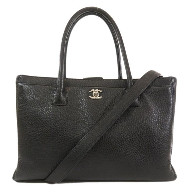 Chanel Bag Coco Mark Calf Ladies Black Tote