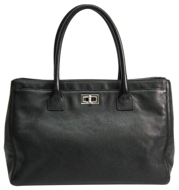 Chanel Bag Executive Womens Black Leather Tote