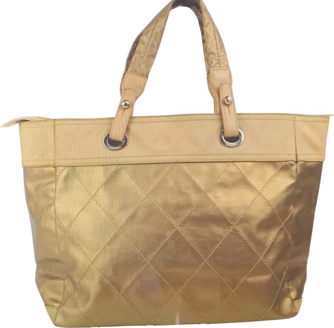 Chanel Bag Gold Nylon Tote