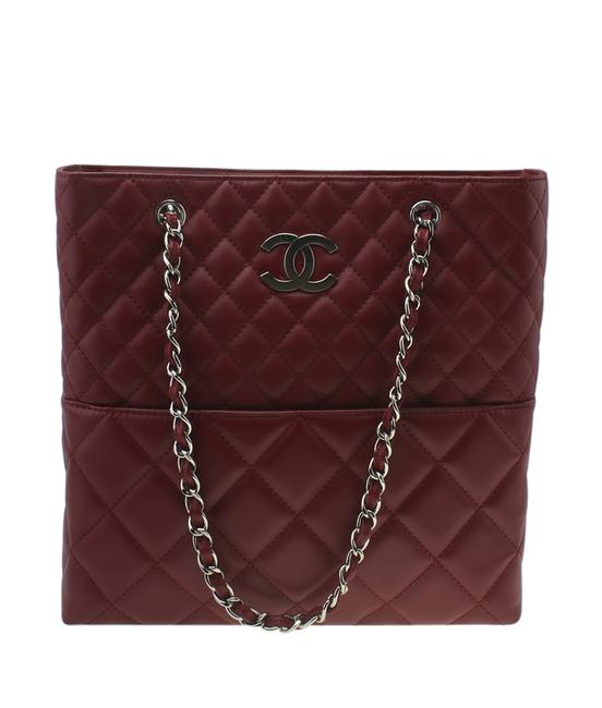 Chanel Bag Grand Shopper Quilted 182328 Red Leather Tote