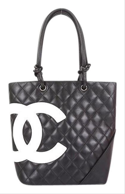 Chanel Bag Hand Black  White Cambon Ligne Tote
