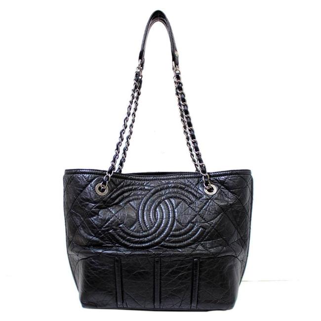 Chanel Bag Leather One shoulder Chain Black Tote