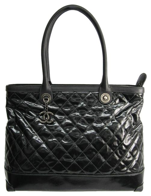 Chanel Bag Matelasse A67259 Womens Black Leather  Pvc Tote