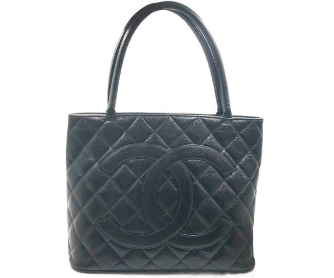 Chanel Bag Medallion As Seen As On Lauren Conrad Black Caviar Leather Tote