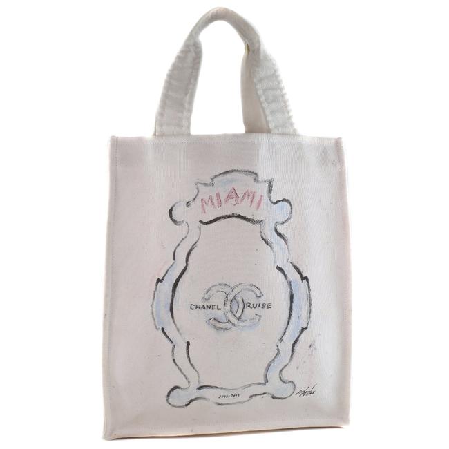 Chanel Bag Miami A46069 Ladies White Canvas Tote