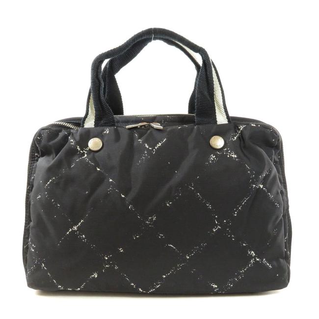 Chanel Bag Nylon Ladies Black Travel Line Tote