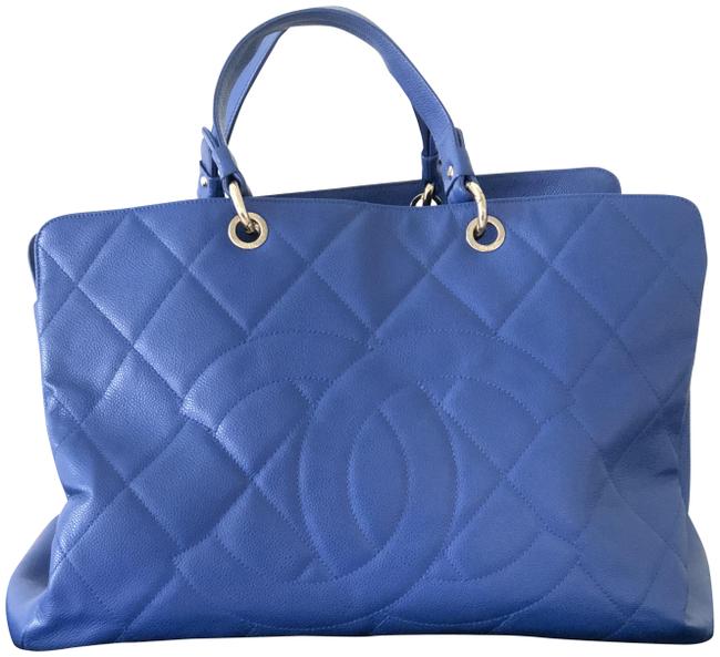 Chanel Bag Grained Calfskin Large Royal Blue Leather Tote