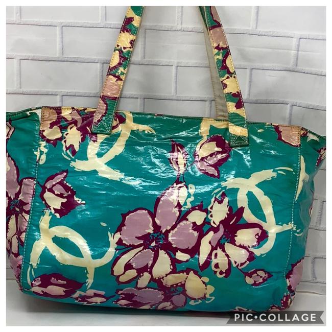 Chanel Bag Shoulder Blue Vinyl Tote