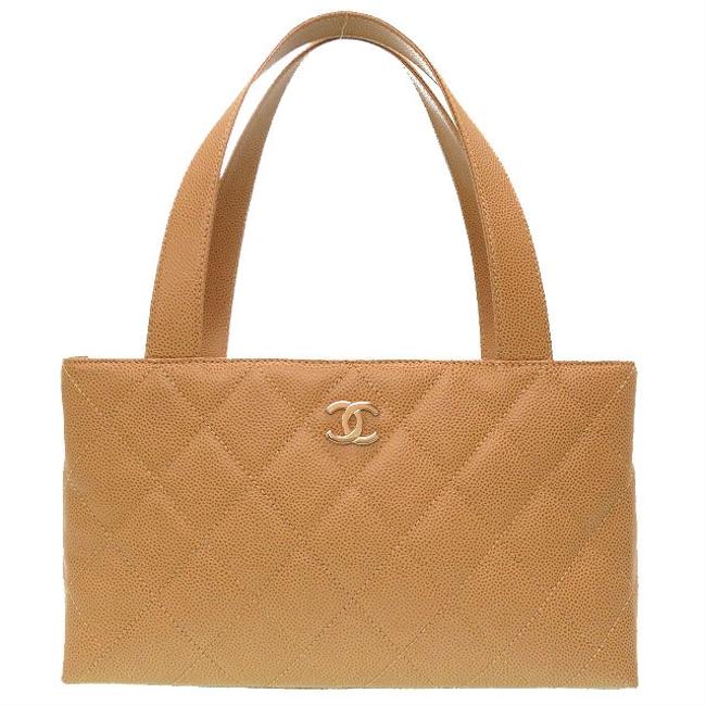 Chanel Bag Skin Coco Mark 7th 0034 Beige  Brown Caviar Leather Tote