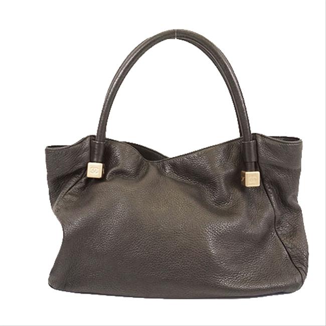 Chanel Bag Totobag Womens Black Leather Tote