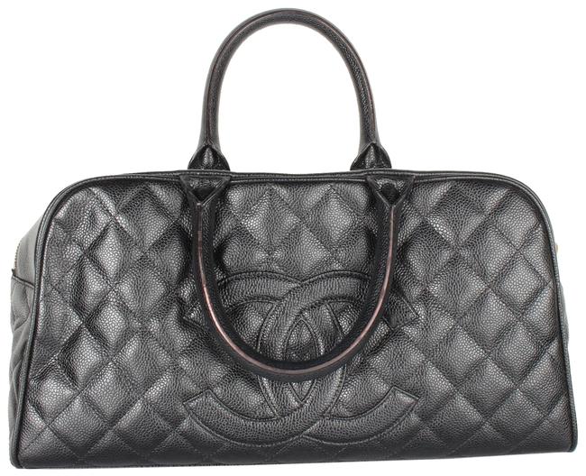 Chanel Bag Vintage Bowling Black Leather Tote