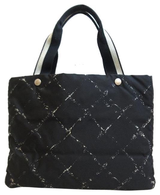 Chanel Bag White Old Travel Line Hand Ladies Nylon Canvas Tote