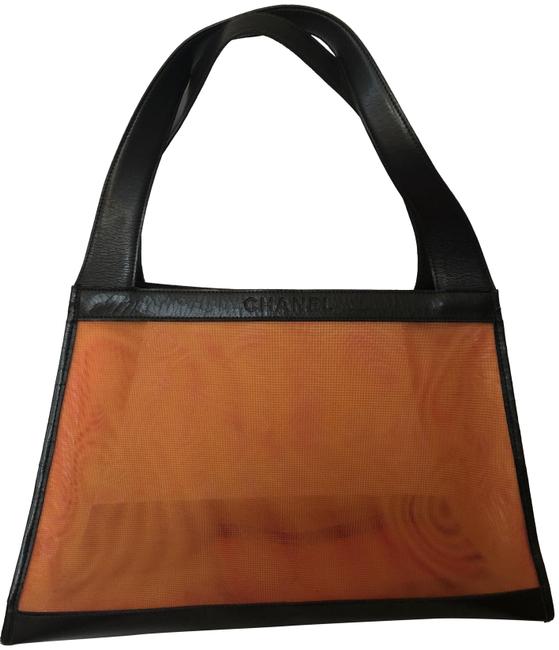 Chanel Orange Mesh and Leather Tote