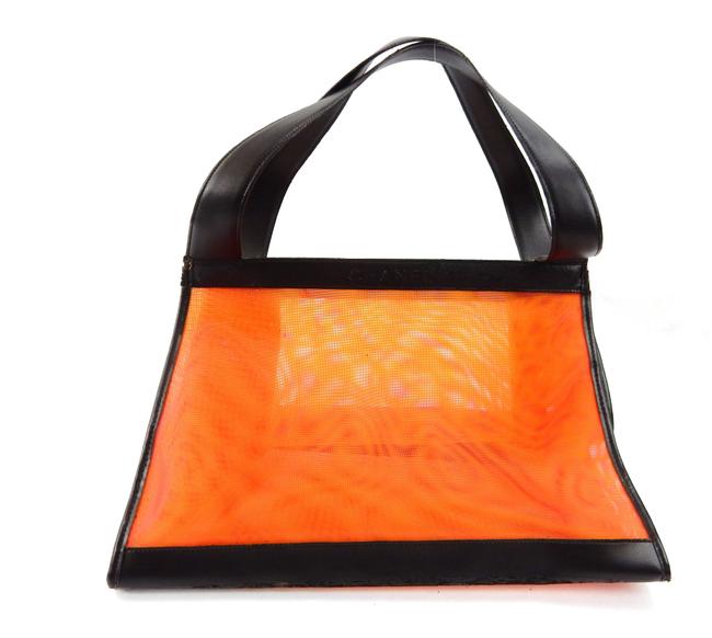Chanel Beach RedOrangeYellow Mesh Tote