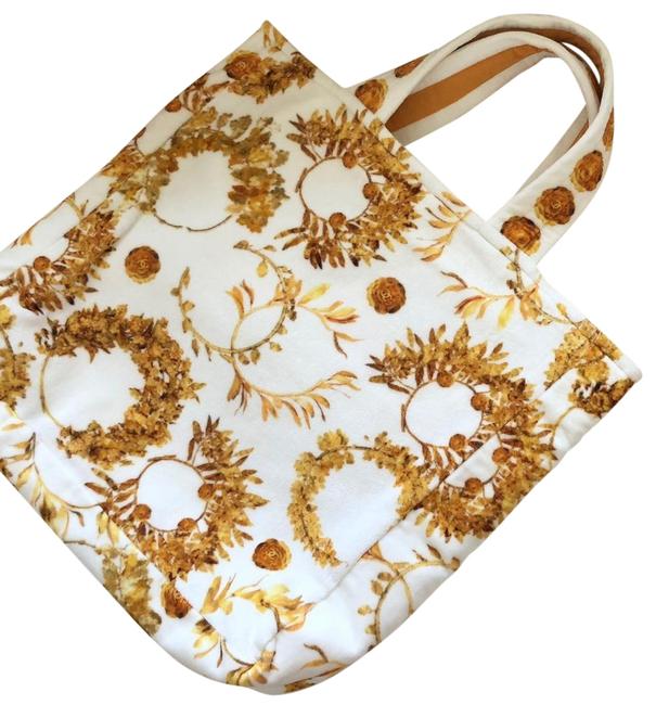 Chanel + Beach Towel White Gold Multi Cotton Tote