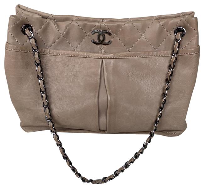 Chanel BeigeCamelTan Leather Shoulder Bag