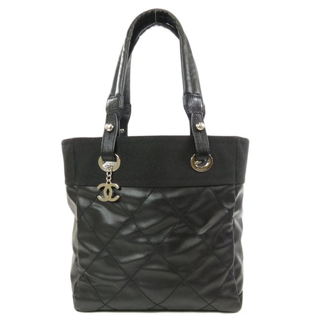 Chanel Biarritz Bag Paris Pm Ladies Black Leather Tote