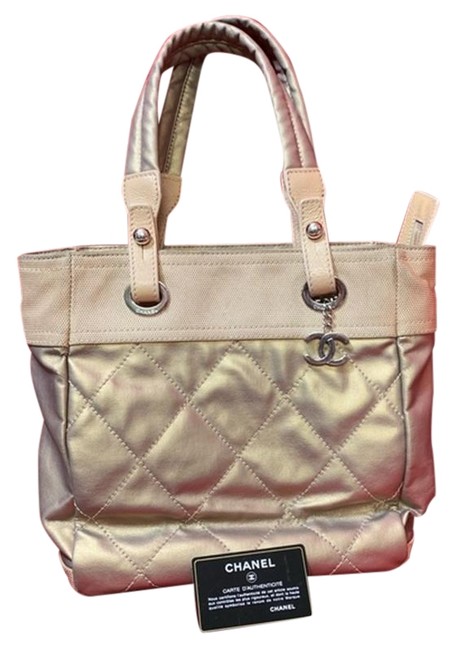 Chanel Biarritz Paris Pm Beige Canvas Tote