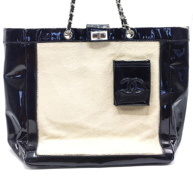 Chanel Black and White Leather Tote