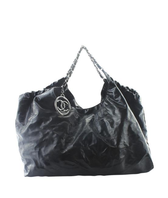Chanel Black Patent Leather 162226 Brooklyn Cabas Tote