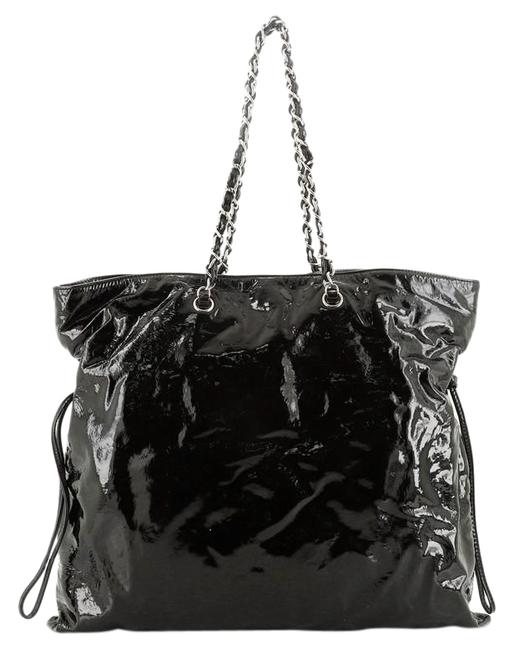 Chanel Bon Bon Large Black Patent Leather Tote