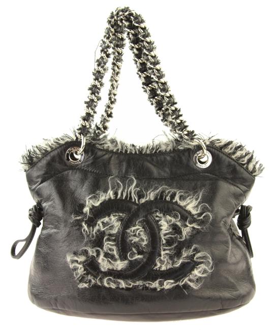 Chanel Bon Bon Small Black Lambskin Leather Tote