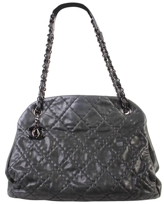 Chanel Bowling Black Calfskin Leather Tote