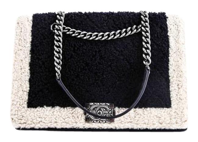 Chanel Boy Large Shopping NavyIvory Multicolor Shear Tote