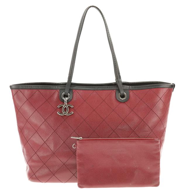 Chanel Burgundy Fever Quilted Caviar Red Leather Tote