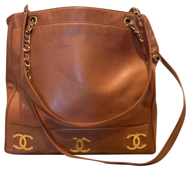 Chanel Buttery Brown and Gold Lambskin Leather Tote