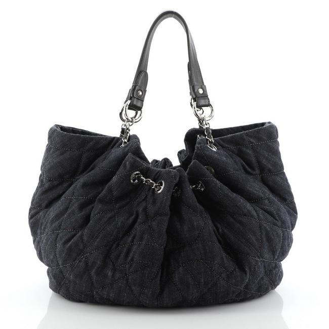 Chanel Cabas Stretch Spirit Quilted Large Blue Denim Tote