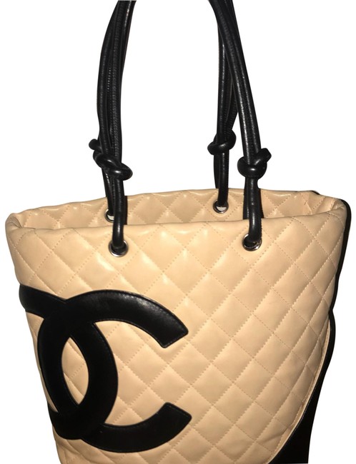 Chanel Cambon Beige Lambskin Leather Tote