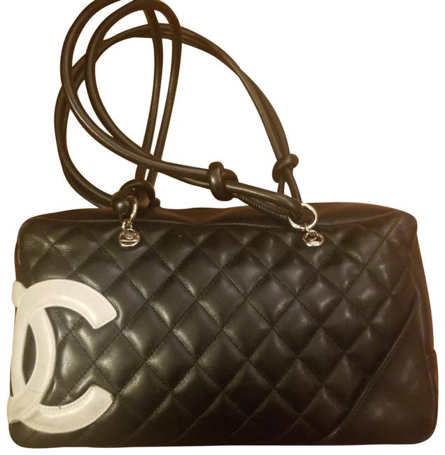 Chanel Cambon Black Leather Shoulder Bag
