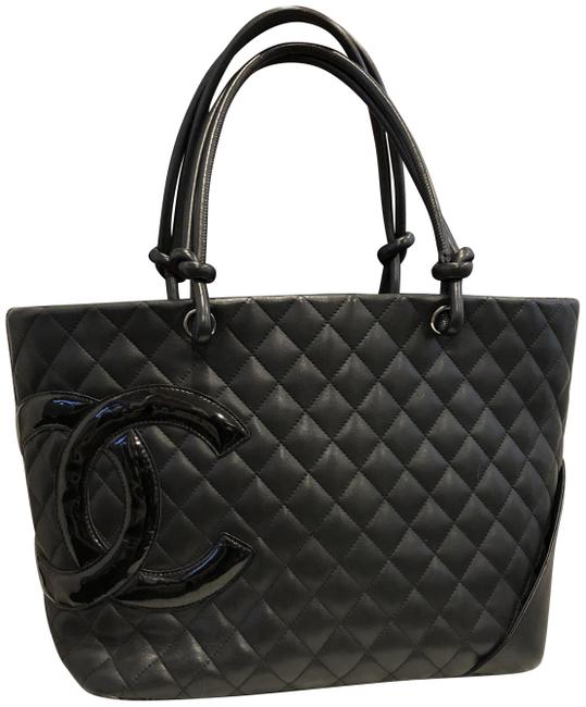 Chanel Bag Cambon Calfskin Large Black Leather Tote