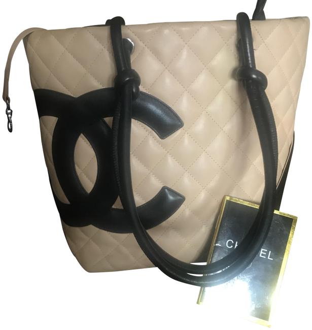 Chanel Cambon Cambon Beige Cowhide Leather Tote