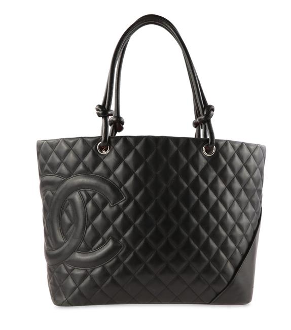 Chanel Cambon Large Linge Black Leather Tote