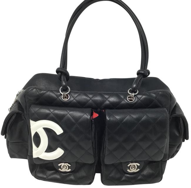 Chanel Reporter Cambon Large Black Leather Tote