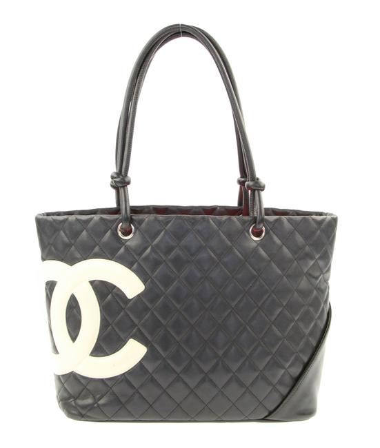 Chanel Cambon Ligne Large Black Calfskin Leather Tote