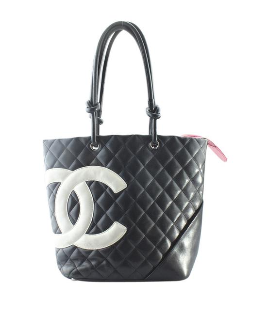 Chanel Cambon Ligne Petite Quilted 159519 Black Leather Tote