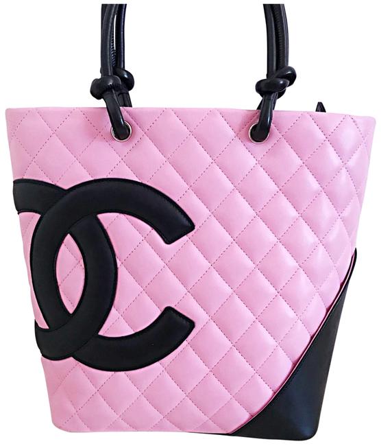 Chanel Bag Cambon Medium Pink Lambskin Leather Tote